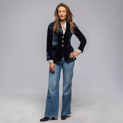 Giacca da abito retrò, vestibilità slim fit, in velluto con spacchi disponibile in varie colorazioni S,M,L,XL,2XL