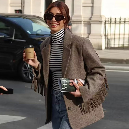 Giacca corta con frange  S,M,L