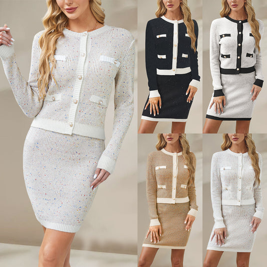 Completo Classico, comodo  con cardigan lavorato a maglia e bottoni S,M,L,XL