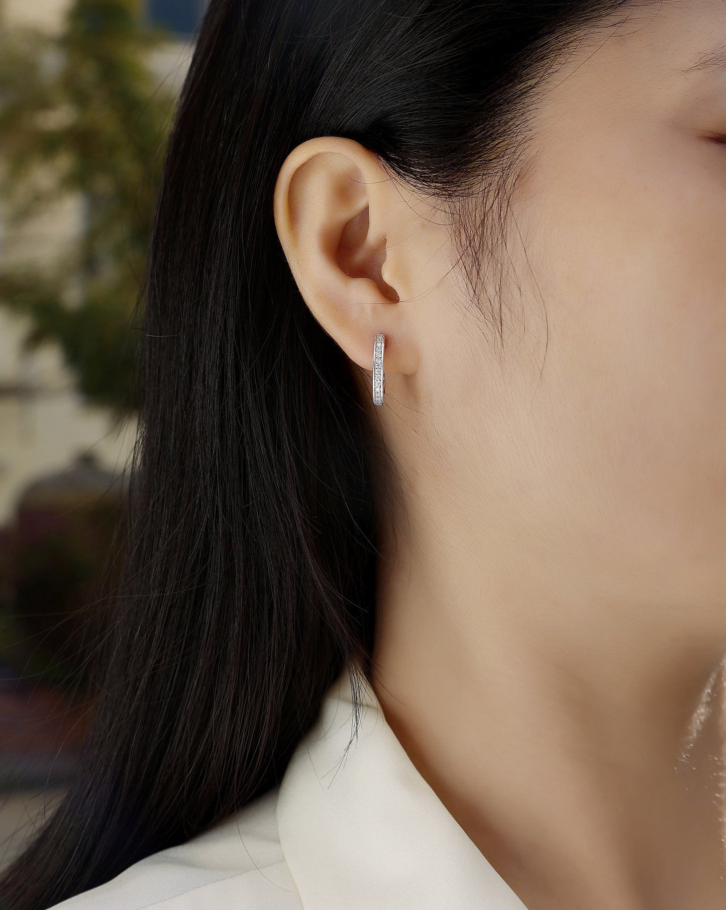 Orecchini in argento sterling S925 con moissanite, a perno placcati in platino, spedizione in USA