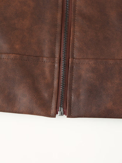 Giacca e gonna in pelle color castano S,M,L