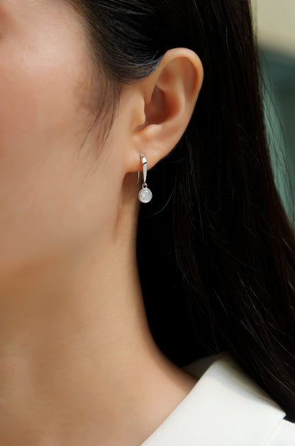Orecchini con moissanite in argento sterling S925  placcati in platino spedizione solo in USA