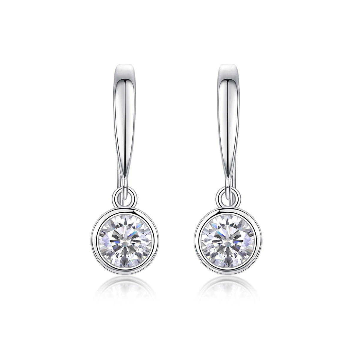 Orecchini con moissanite in argento sterling S925  placcati in platino spedizione solo in USA