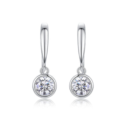 Orecchini con moissanite in argento sterling S925  placcati in platino spedizione solo in USA