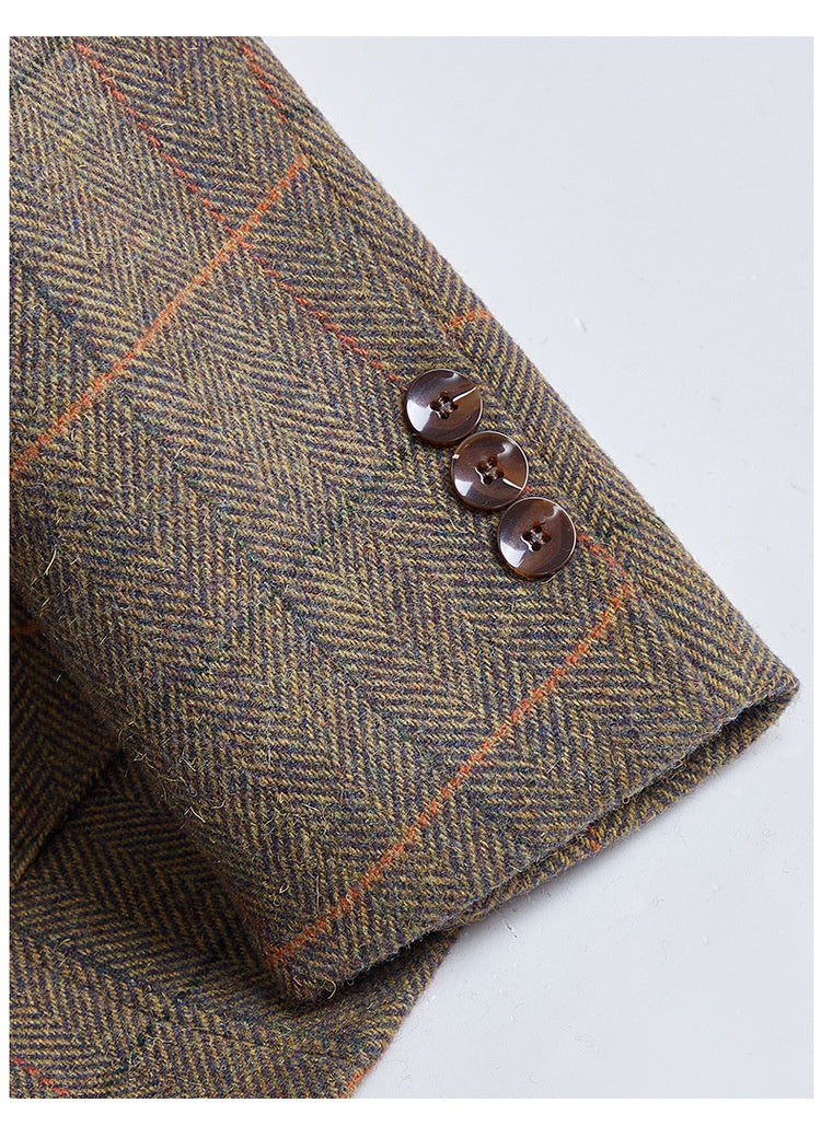 Blazer raffinato con colletto in pelle S,M,L,XL,2XL,3XL,4XL