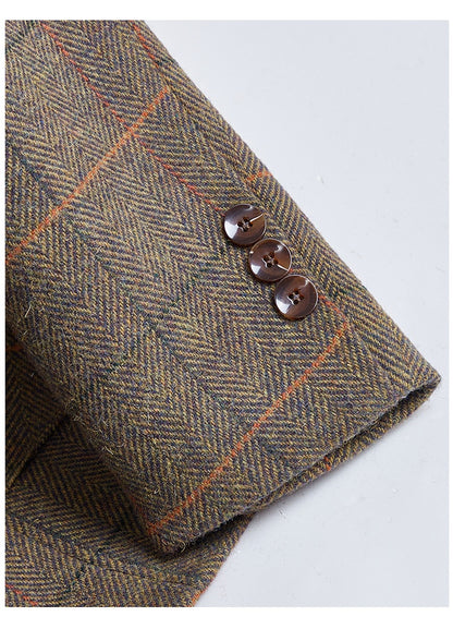 Blazer raffinato con colletto in pelle S,M,L,XL,2XL,3XL,4XL