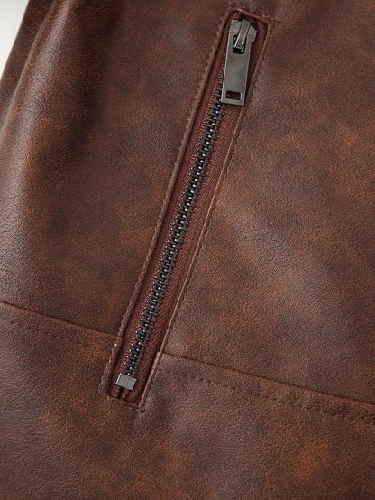 Giacca e gonna in pelle color castano S,M,L