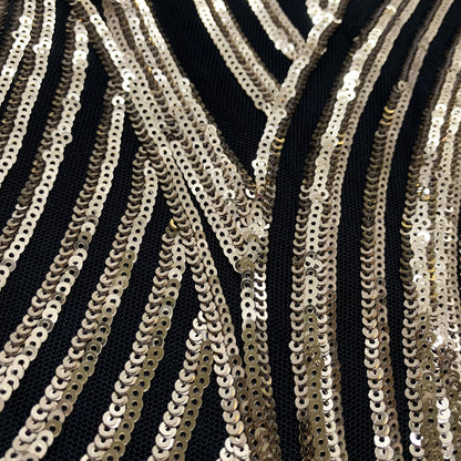 Sexy Dress Animalier con paillettes nere e dorate