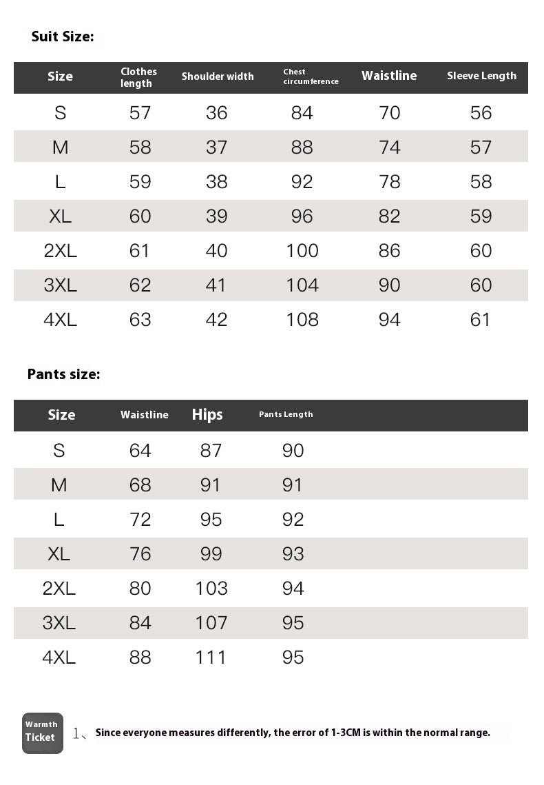 Completo due pezzi  disponibile in varie colorazioni S,M,L,XL,2XL,3XL,4XL