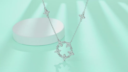 Un pendente di diamanti alla moda e lussuoso con moissanite in argento sterling S925 e placcatura in platino, Spedizione solo in USA